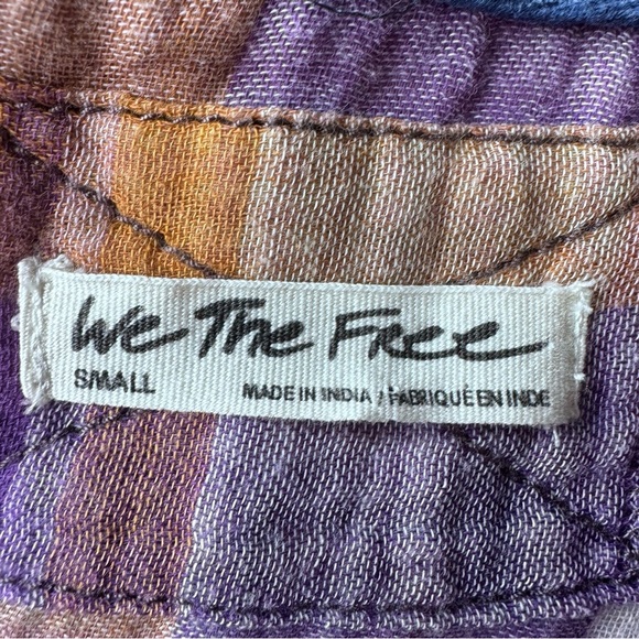 Free People Olivia Plaid Button Down Shirt Size Small Oversized 100% Cotton - Picture 8 of 13